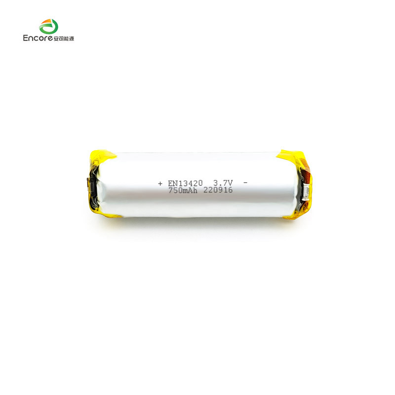 13420 750mAh silindrik 3.7v lipo batareya